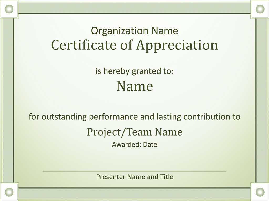 Certificate Of Appreciation Template Powerpoint New Certificates Fice