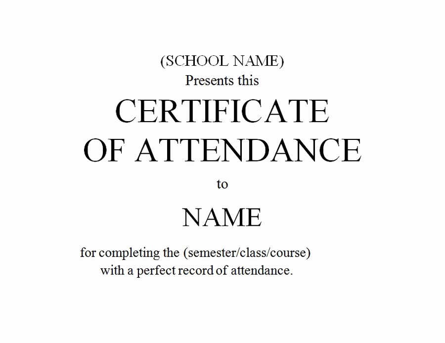 Certificate Of attendance Template Free Fresh Awards Certificates