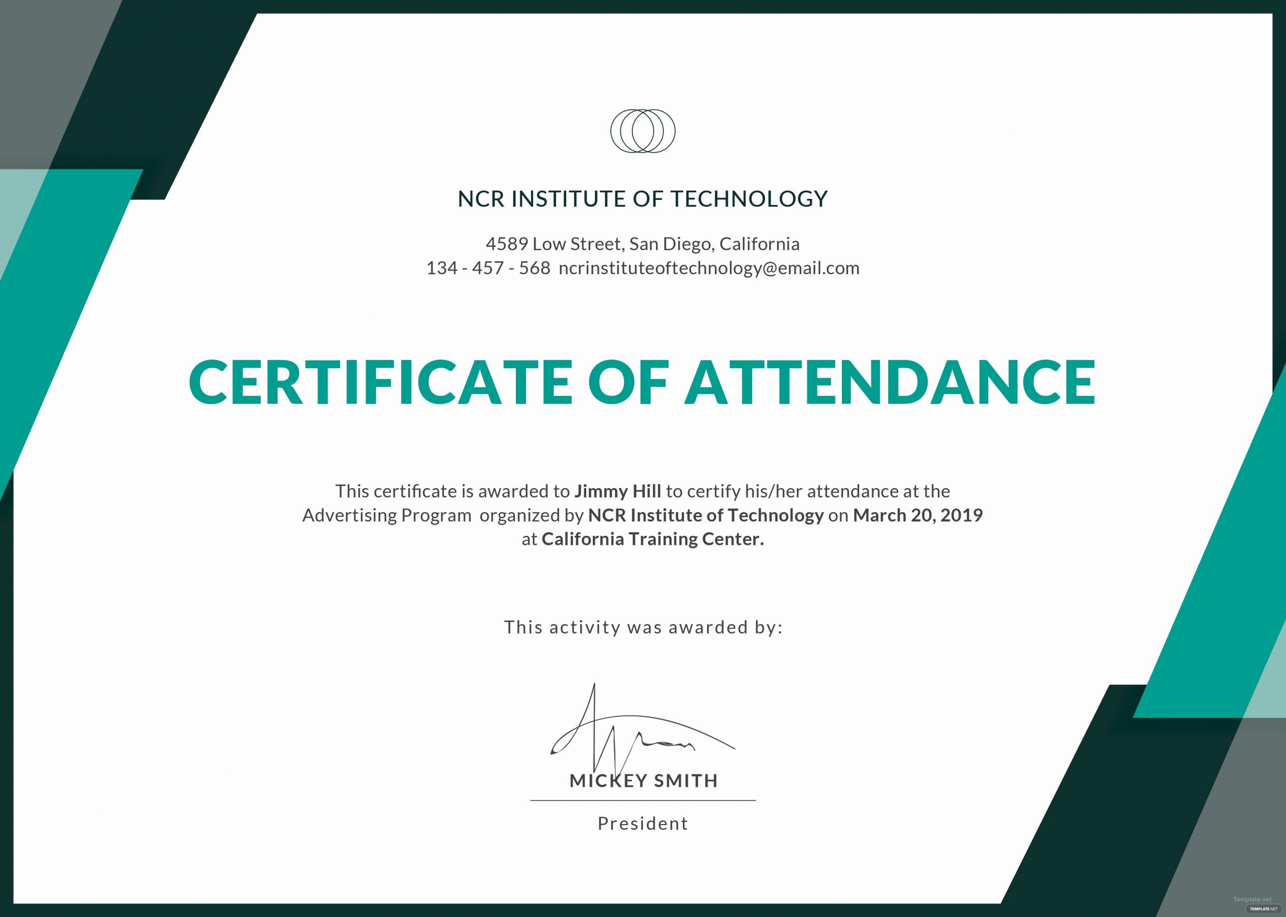 Certificate Of attendance Template Free Inspirational Certificate Templates Free Conference attendance