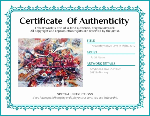 Certificate Of Authenticity Photography Template Best Of 37 Certificate Of Authenticity Templates Art Car