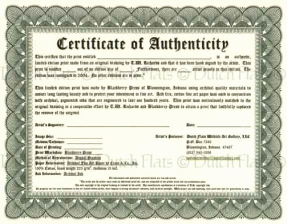 Certificate Of Authenticity Photography Template Fresh Certificate Authenticity Templates Word Excel Samples