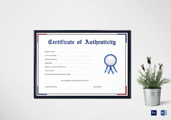 Certificate Of Authenticity Photography Template Inspirational Certificate Of Authenticity Template 19 Free Word Pdf