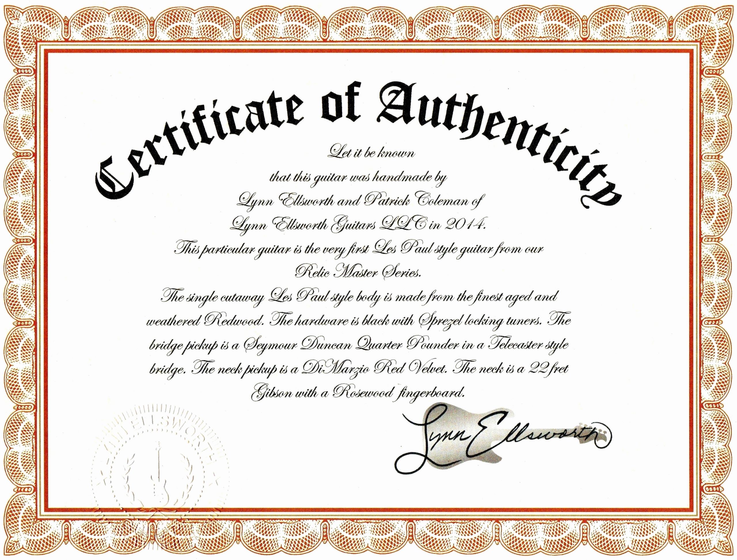 Certificate Of Authenticity Photography Template Inspirational Sample Certificate Authenticity Graphy Best