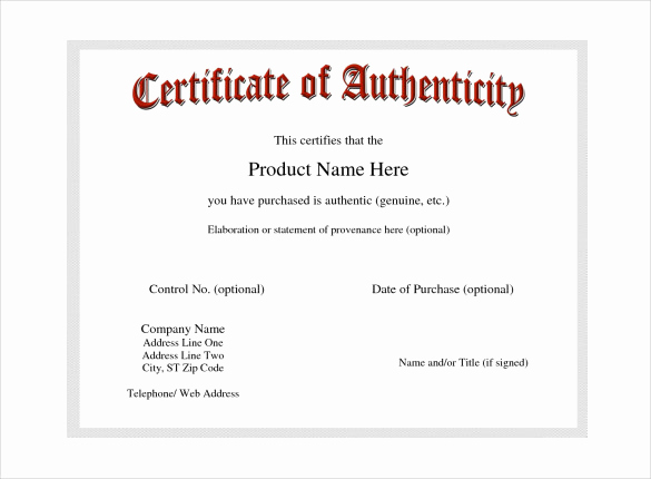 Certificate Of Authenticity Photography Template Unique Certificate Of Authenticity Template Certificate