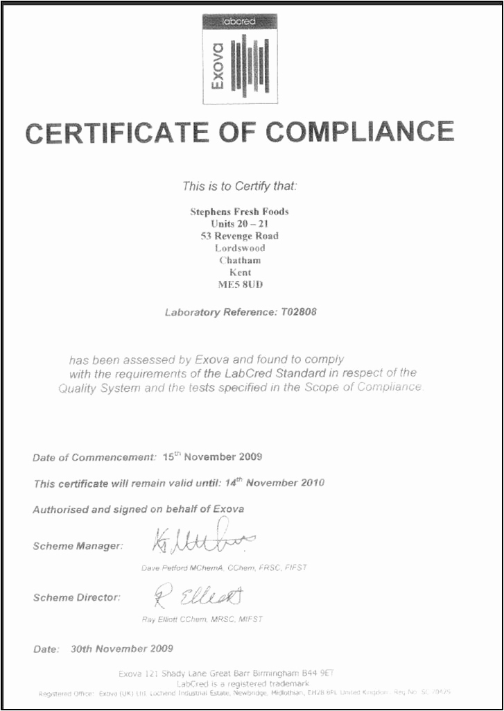 Certificate Of Compliance Template Unique Certificate Templates Certificate Of Pliance U2013