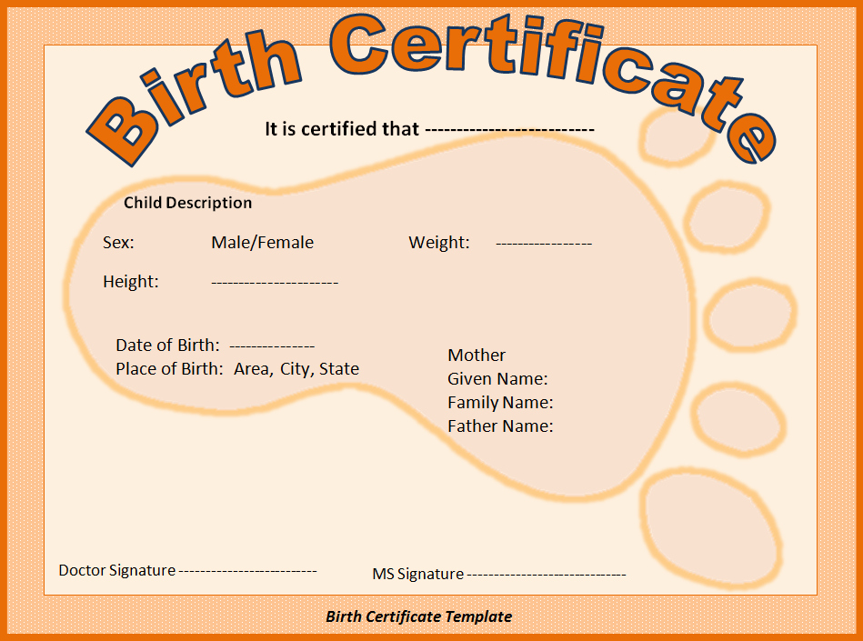 Certificate Of Life Template Elegant Birth Certificate Template Free Word Templatesfree Word
