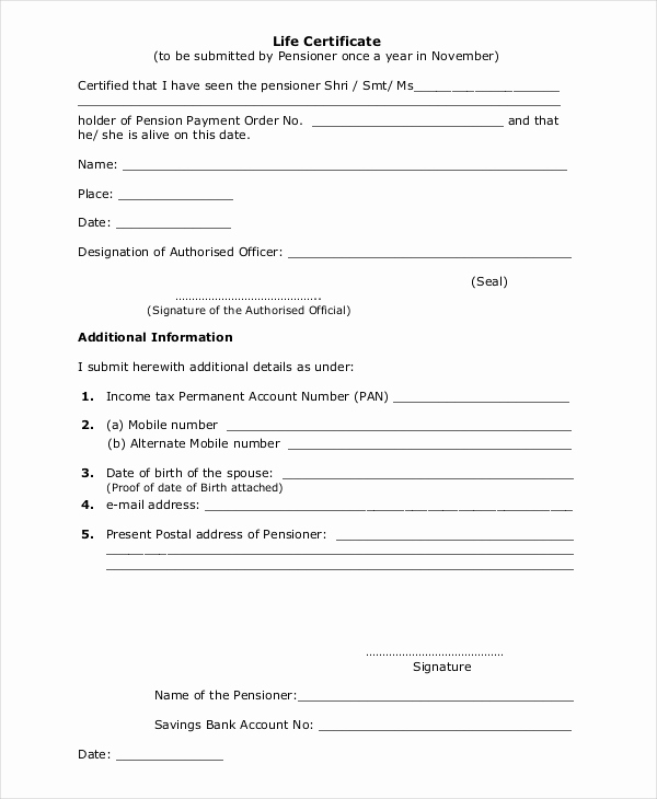 Certificate Of Life Template Elegant Free 48 Certificate Examples In Pdf