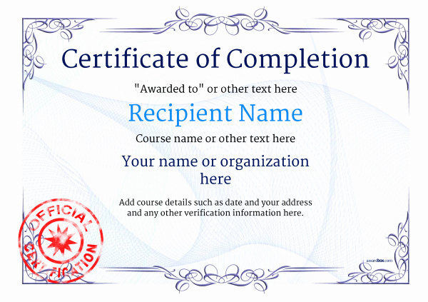 Certificates Of Completion Template Awesome Certificate Of Pletion Free Quality Printable