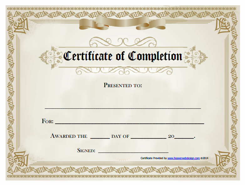 Certificates Of Completion Template Beautiful 18 Free Certificate Of Pletion Templates