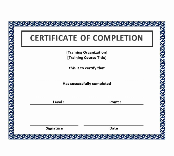 Certificates Of Completion Template Beautiful 40 Fantastic Certificate Of Pletion Templates [word