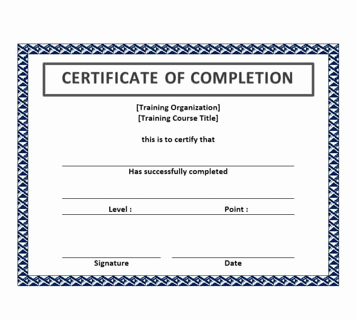 Certificates Of Completion Template Beautiful 40 Fantastic Certificate Of Pletion Templates [word