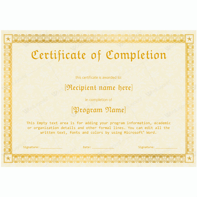 Certificates Of Completion Template Best Of 89 Elegant Award Certificates for Business and School events