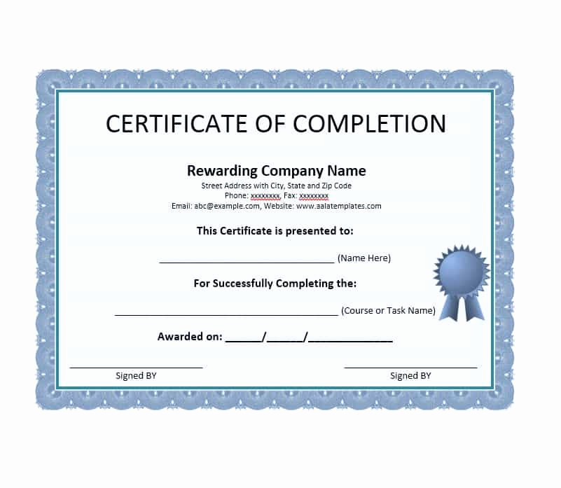 Certificates Of Completion Template Best Of Certificate Of Pletion Sample Editable Msword Document