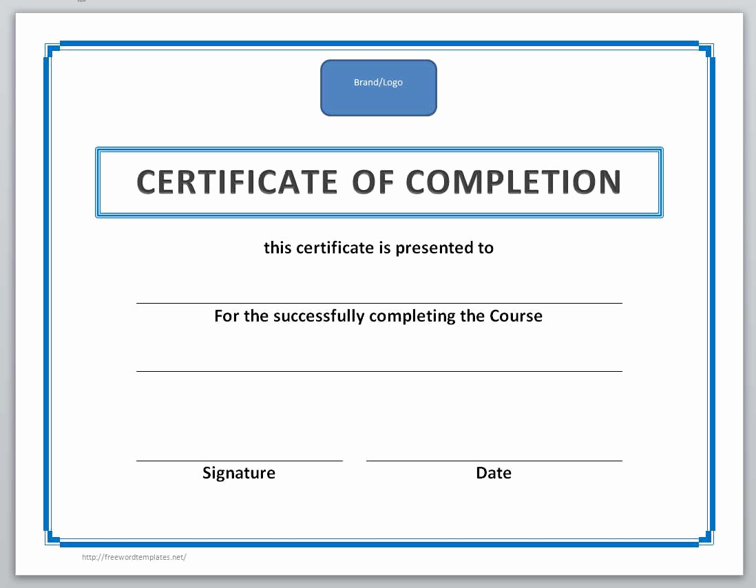 Certificates Of Completion Template Luxury 13 Free Certificate Templates for Word Ficetemplate