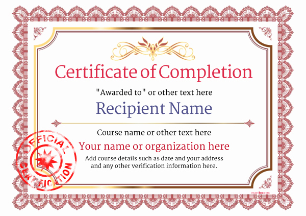 Certificates Of Completion Template Luxury Certificate Of Pletion Free Quality Printable