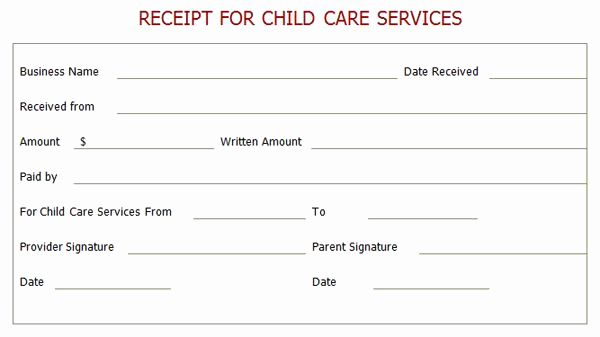 Child Care Invoice Template Luxury Professional Receipt for Child Care Services