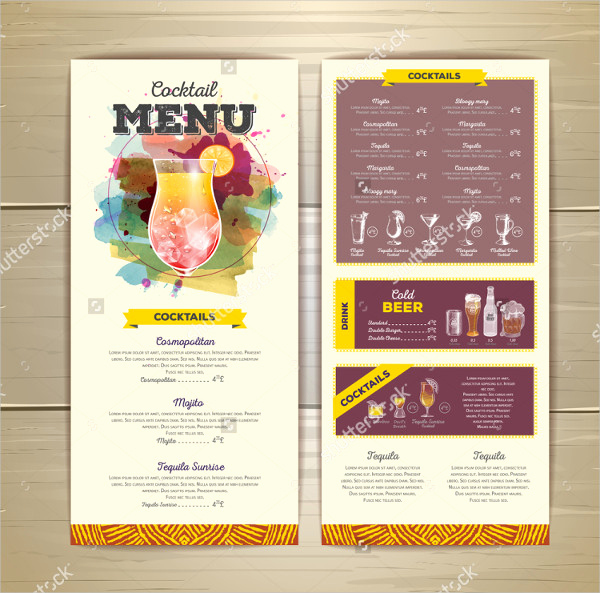 Cocktail Menu Template Free Inspirational 21 Cocktail Menu Templates Free &amp; Premium Download