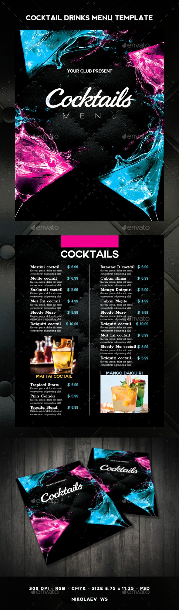 Cocktail Menu Template Free Inspirational Cocktail Drinks Menu