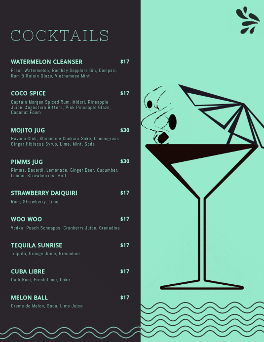 Cocktail Menu Template Free Luxury Elegant Cocktail Menu Templates