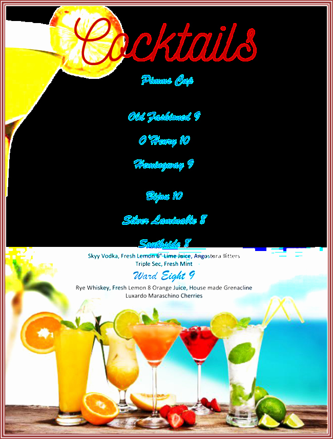 Cocktail Menu Template Free Unique Drink Menu Template 5 Best Drink Menu formats