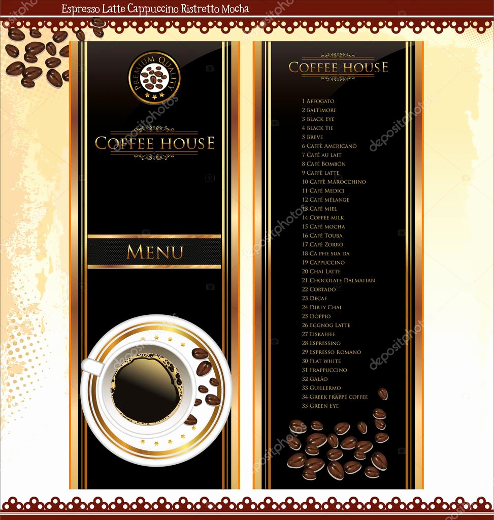 Coffee Shop Menu Template Free Awesome Coffee Shop Menu Template — Stock Vector © totallyout