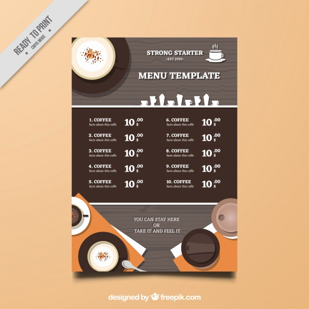 Coffee Shop Menu Template Free Awesome Coffee Shop Menu Template Vector