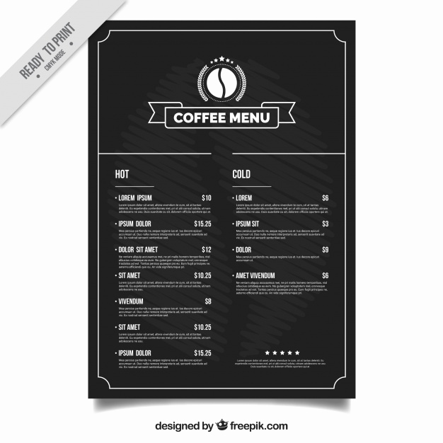 Coffee Shop Menu Template Free Awesome Coffee Shop Menu Template Vector