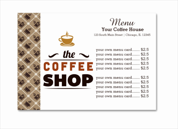 Coffee Shop Menu Template Free Beautiful 20 Coffee Menu Templates – Free Sample Example format