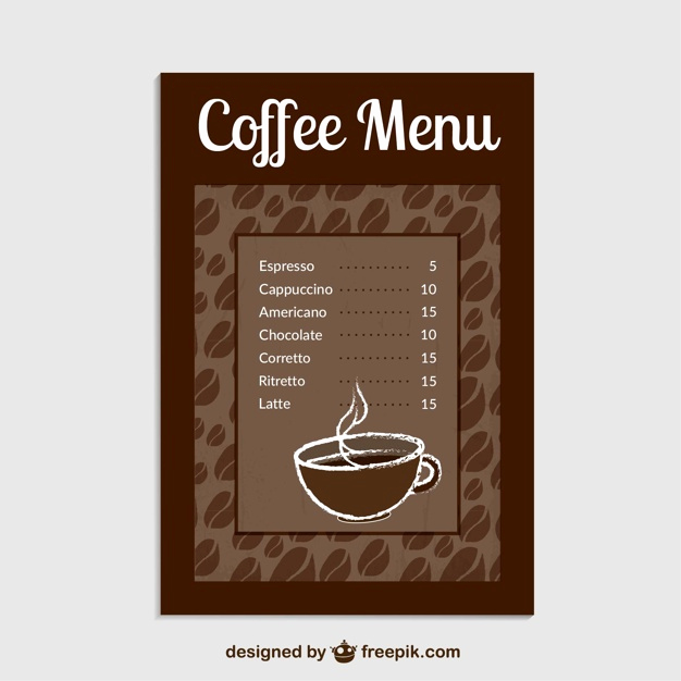 Coffee Shop Menu Template Free Elegant Coffee Menu Template Vector