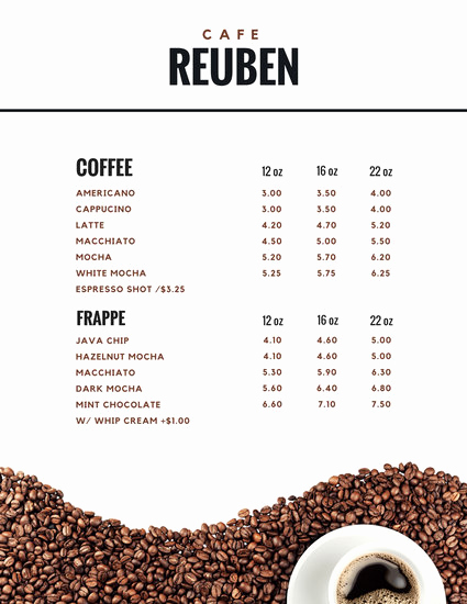 Coffee Shop Menu Template Free Fresh Brown Coffee Beans and A Cup Coffee Cafe Menu