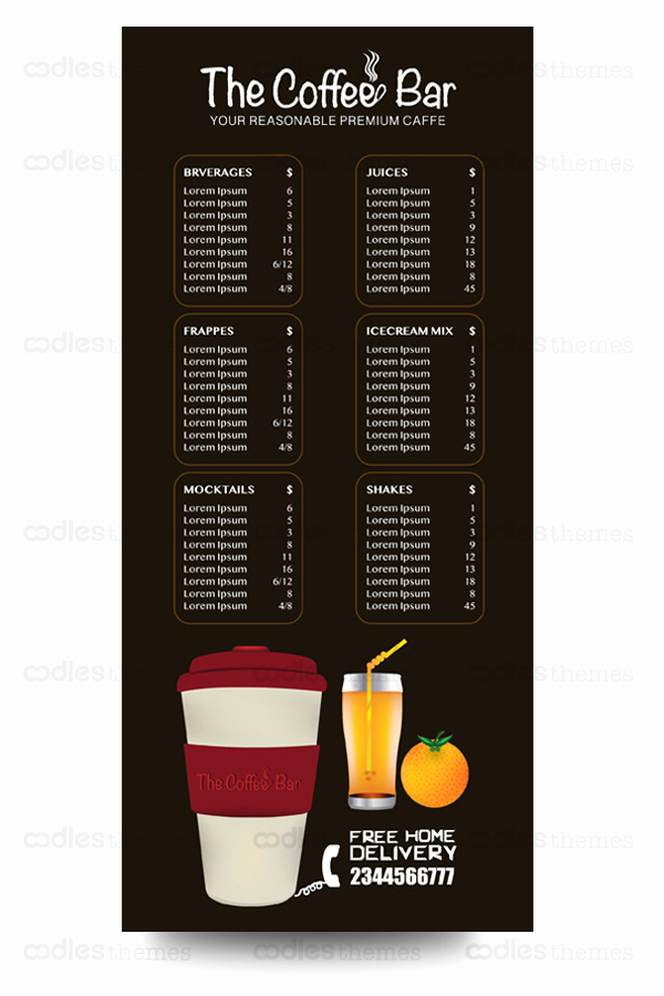 Coffee Shop Menu Template Free Fresh Free Coffee Shop Menu Template – Oodlesthemes