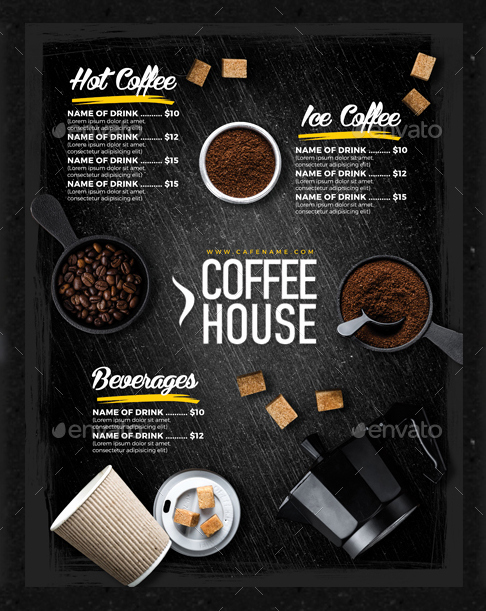 Coffee Shop Menu Template Free Inspirational 15 Coffee Shop Menu Designs &amp; Templates Psd Ai