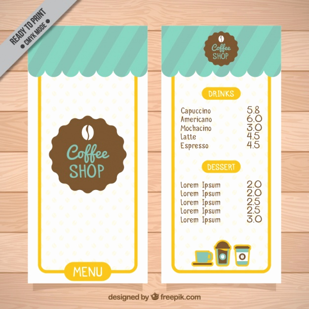 Coffee Shop Menu Template Free Inspirational Coffee Shop Menu Template Vector