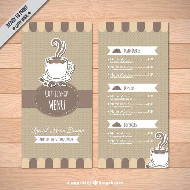 Coffee Shop Menu Template Free Inspirational Coffee Shop Menu Template Vector