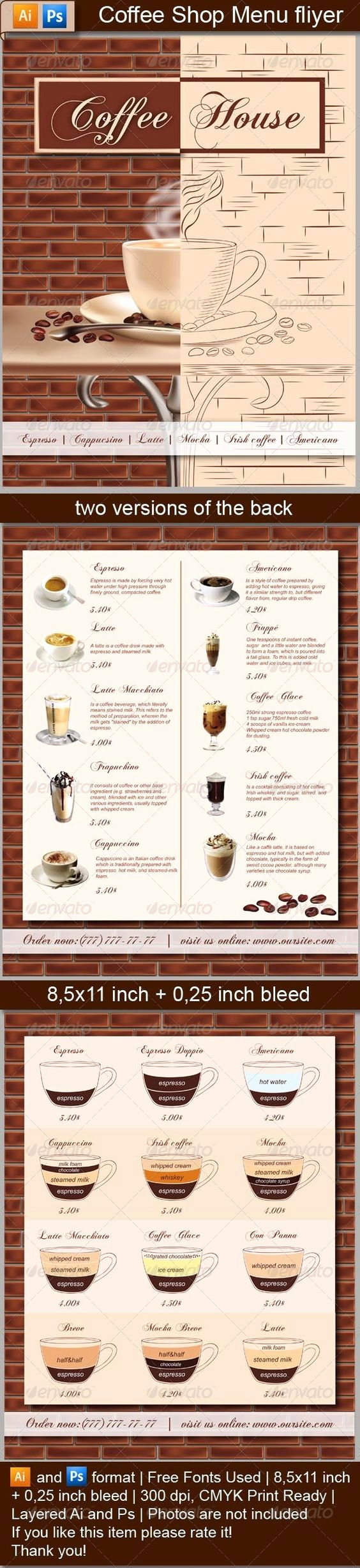 Coffee Shop Menu Template Free New Coffee Shop Menu Flyer