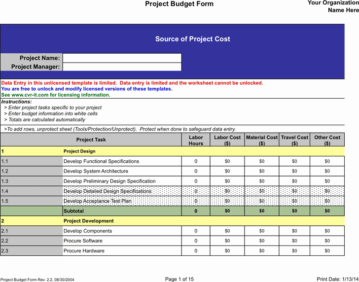 Commercial Construction Budget Template Elegant Project Bud Template