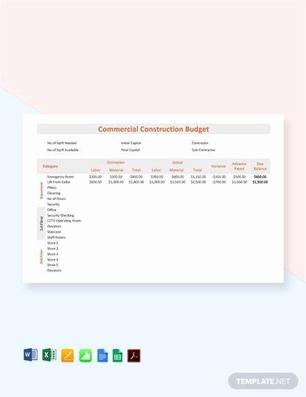 Commercial Construction Budget Template New Free 12 Construction Bud Samples In Google Docs