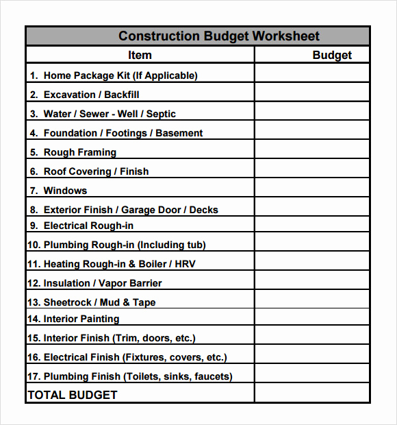 Commercial Construction Budget Template Unique Free 12 Construction Bud Samples In Google Docs