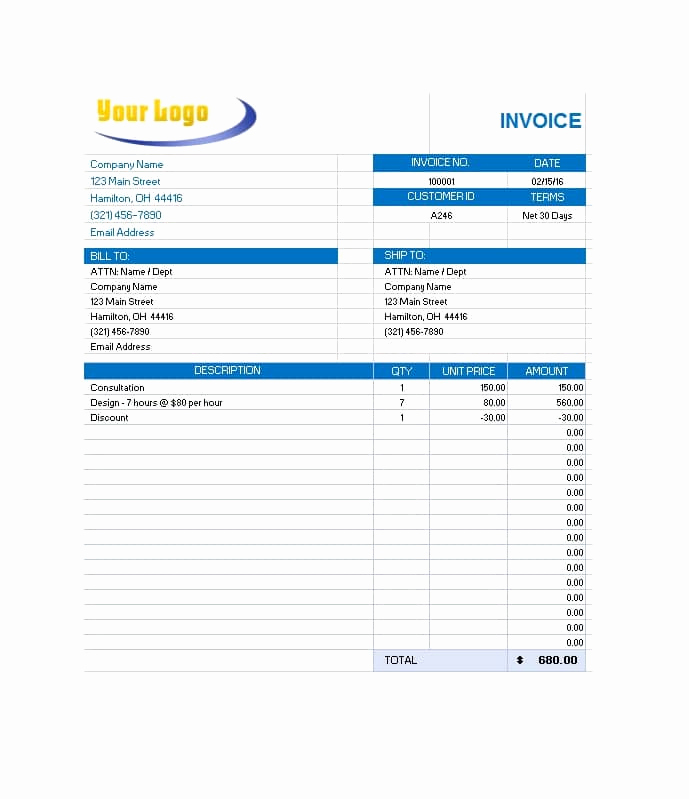 Commercial Invoice Template Word Awesome 44 Blank Mercial Invoice Templates [pdf Word