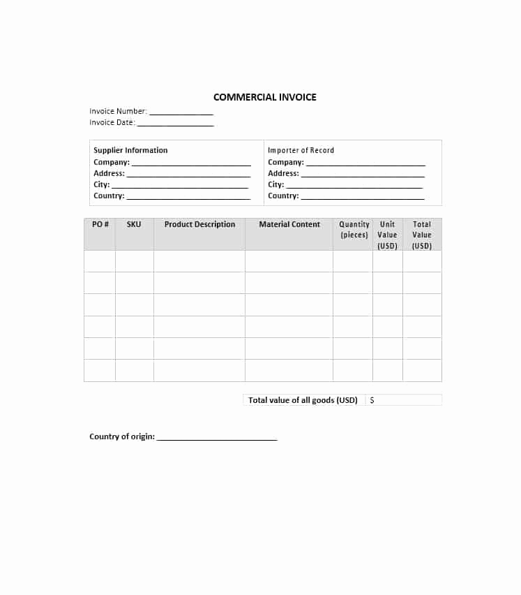 Commercial Invoice Template Word Beautiful 44 Blank Mercial Invoice Templates [pdf Word