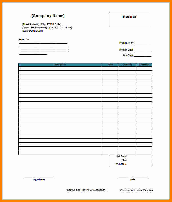 Commercial Invoice Template Word Fresh 5 Billing Templates Free Word