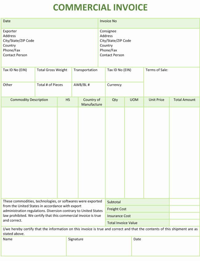 Commercial Invoice Template Word Inspirational 8 Free Mercial Invoice Templates to Stay Professional