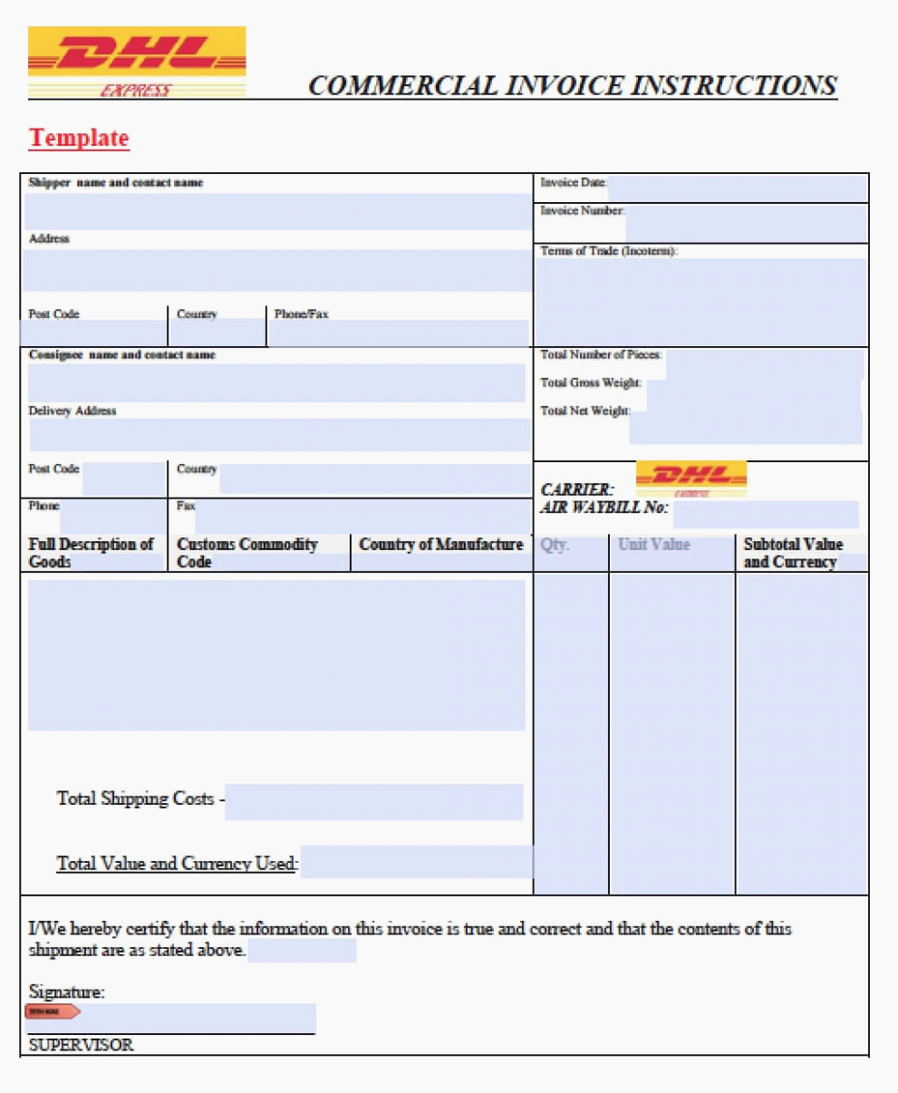 Commercial Invoice Template Word Inspirational This is How Fedex
