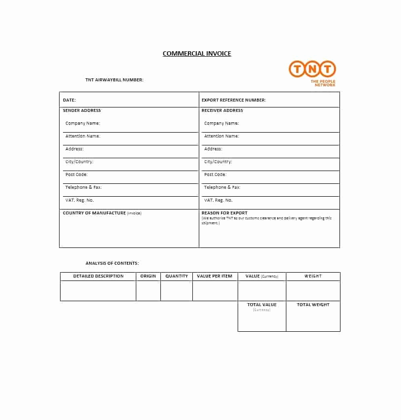 Commercial Invoice Template Word Unique 44 Blank Mercial Invoice Templates [pdf Word