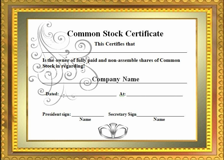 Common Stock Certificate Template Awesome Free Stock Photos Mon Stock Certificate Template