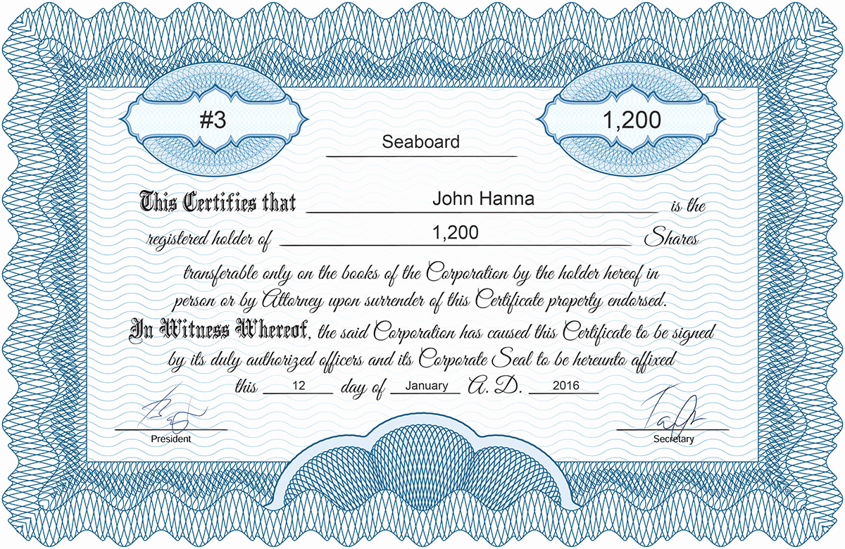 Common Stock Certificate Template Beautiful Blank Free Mon Stock Certificate Template Microsoft