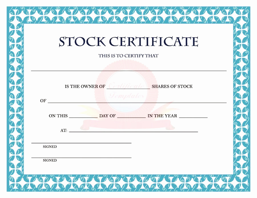 Common Stock Certificate Template Elegant 40 Free Stock Certificate Templates Word Pdf Templatelab