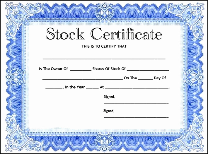 Common Stock Certificate Template Elegant Stock Certificate Template