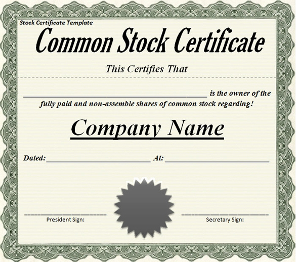 Common Stock Certificate Template Inspirational 22 Stock Certificate Templates Word Psd Ai Publisher