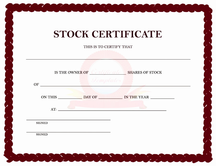 Common Stock Certificate Template Inspirational 40 Free Stock Certificate Templates Word Pdf Templatelab